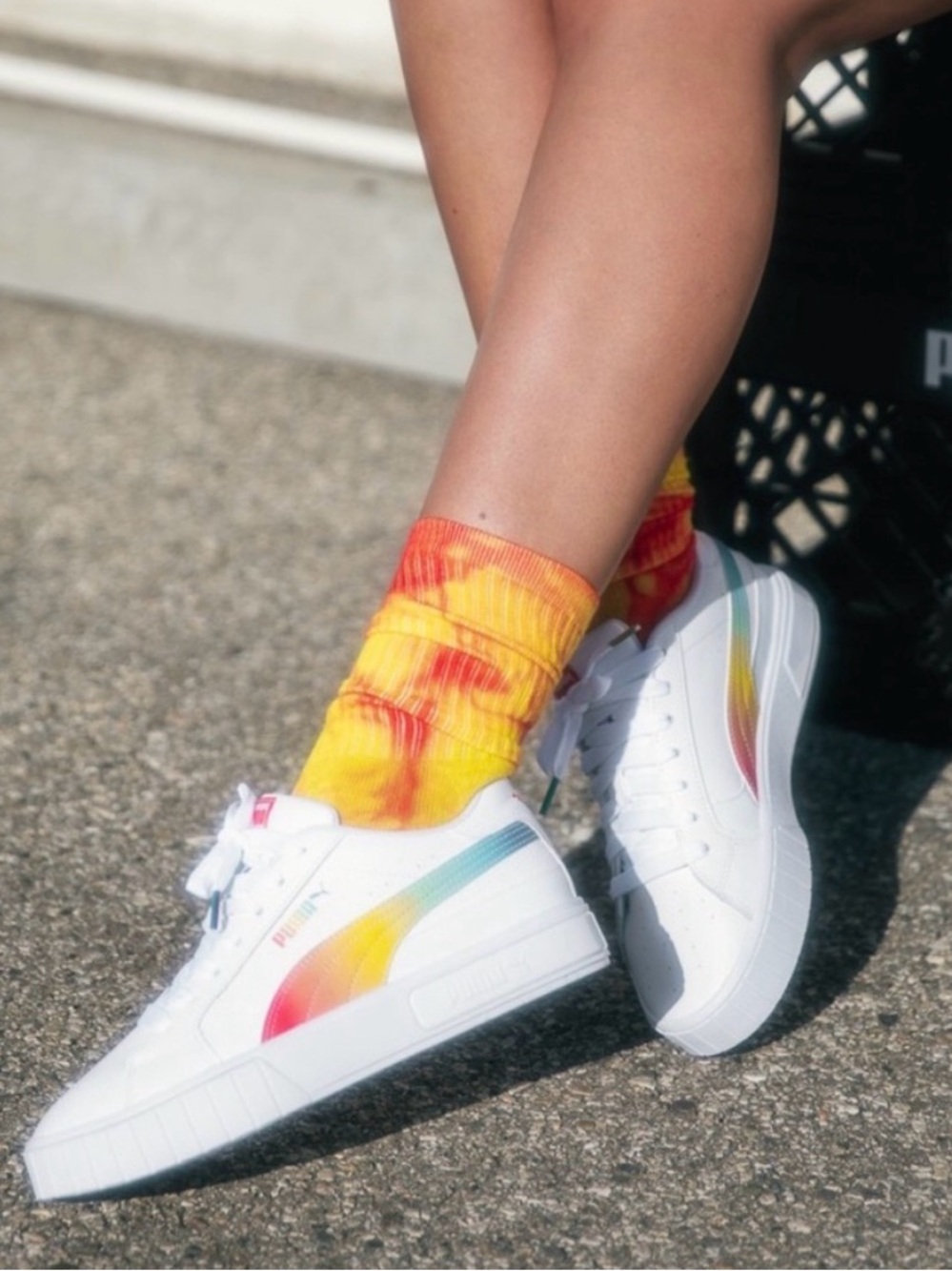 Puma Women's Cali Star White Rainbow 🌈 Pride Sneakers 7.5